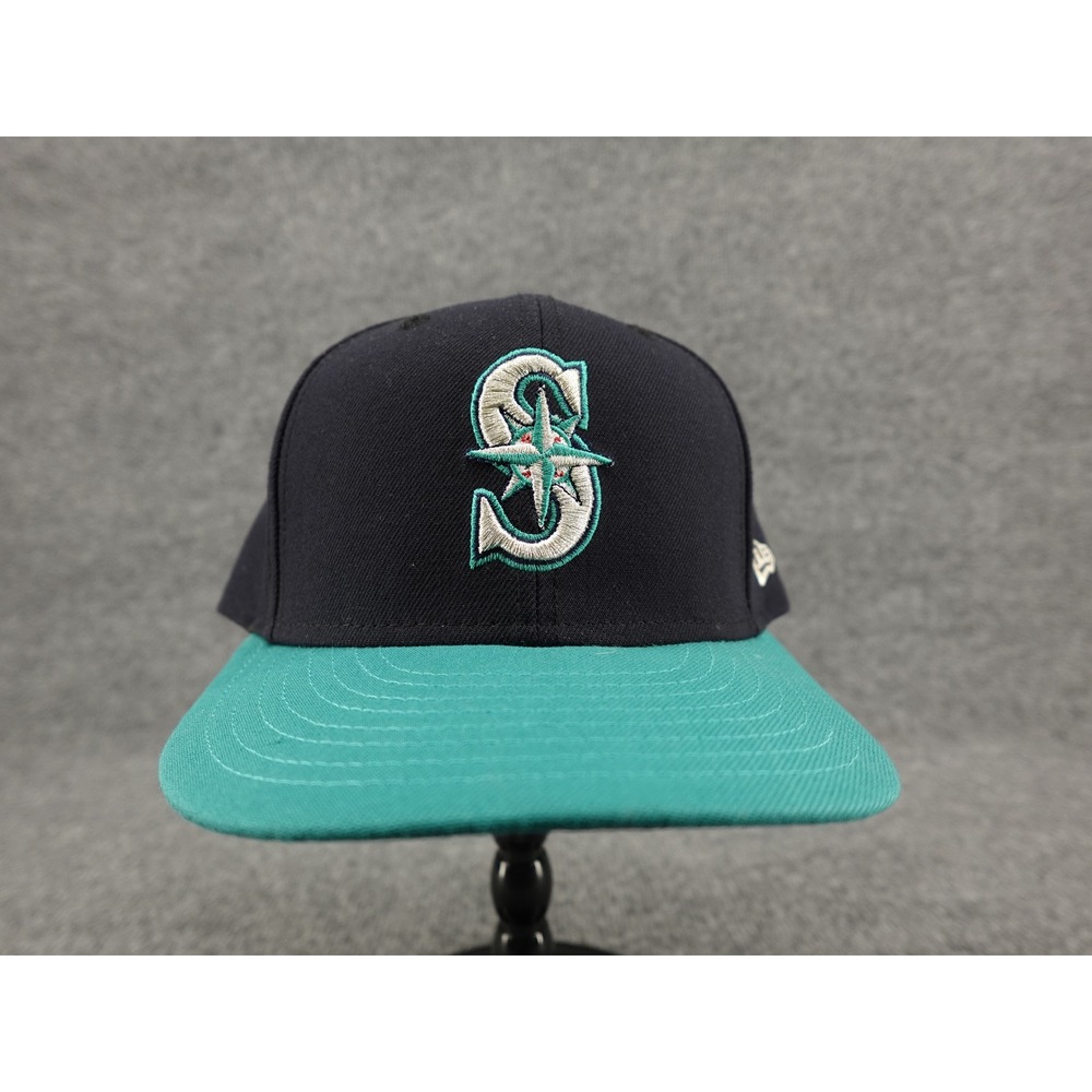 New Era Seattle Mariners Fitted Hat‎ Mens 7 1/2 Navy Teal 59FIFTY MLB Cap
